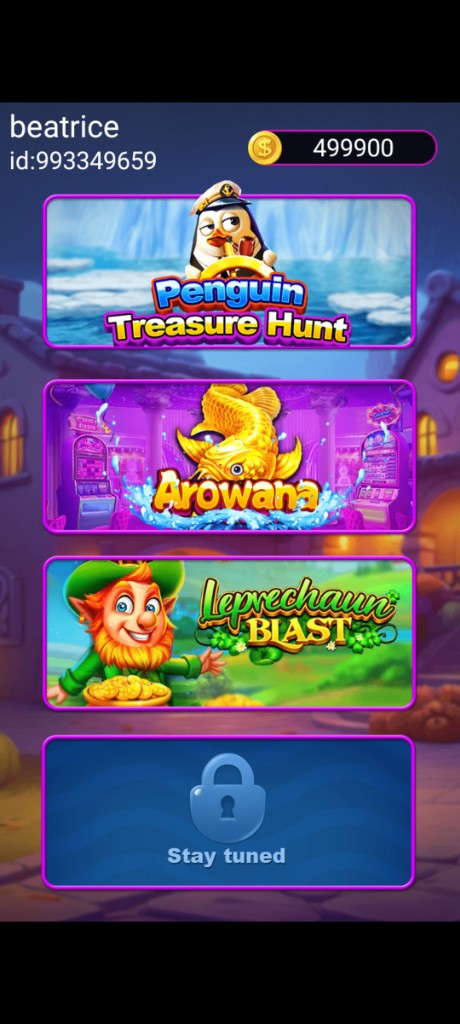 Game One lobby with featured slot games